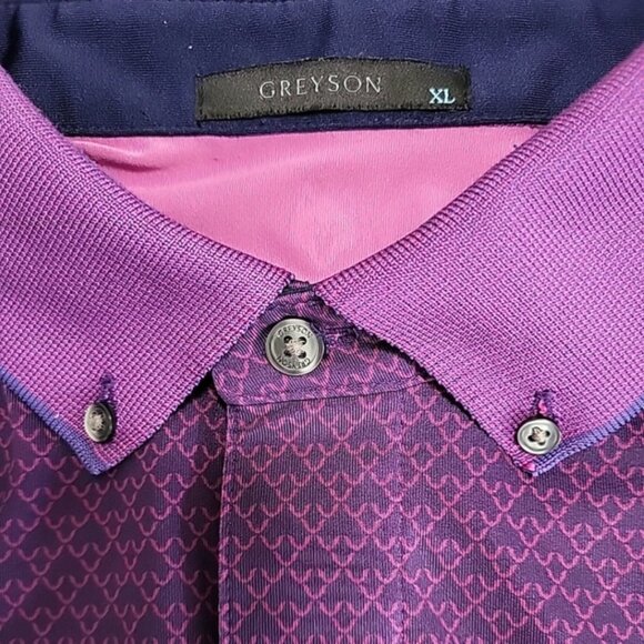 Greyson Men's Shirt Size XL Golf Polo Purple Casual Button Down Collar - Picture 3 of 10